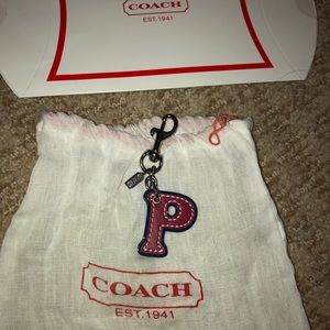 Coach Keychain letter P